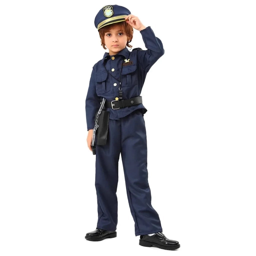 Halloween Police Costume for Kids' with Realistic Uniform Badge Belt and Holster - Image 2