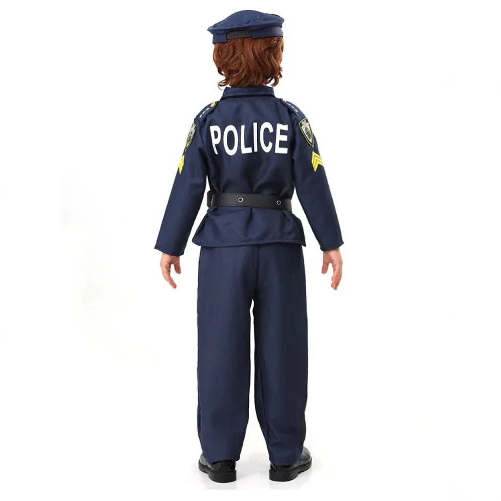 Halloween Police Costume for Kids' with Realistic Uniform Badge Belt and Holster - Image 3