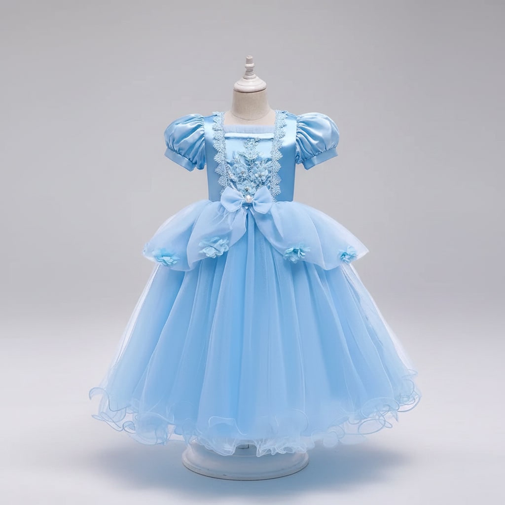 Halloween Princess Costume Dress with Tiara and Accessory Set Cat Woman - Image 1
