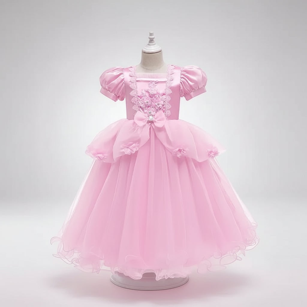 Halloween Princess Costume Dress with Tiara and Accessory Set Cat Woman - Image 3