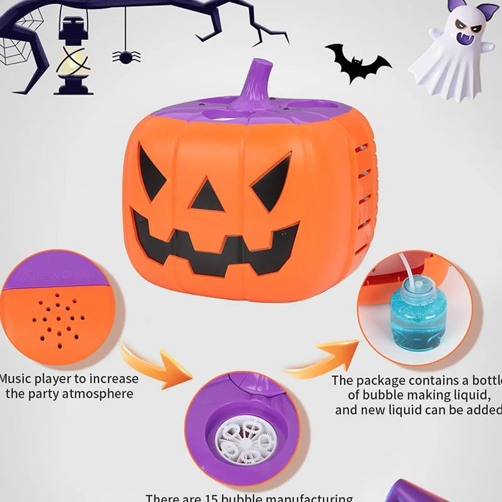 Halloween Pumpkin Bubble Machine Automatic Blower with LED Lights for Party Maker - Image 13