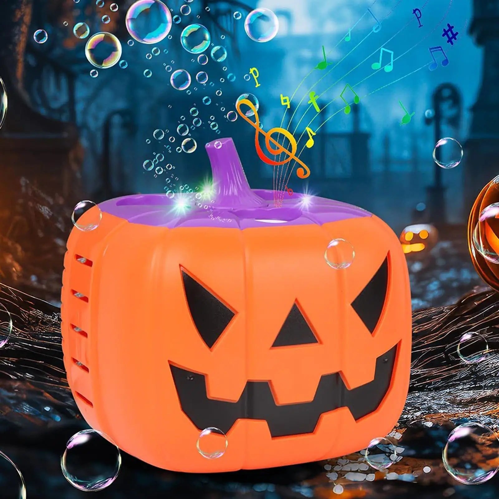 Halloween Pumpkin Bubble Machine Automatic Blower with LED Lights for Party Maker - Image 9