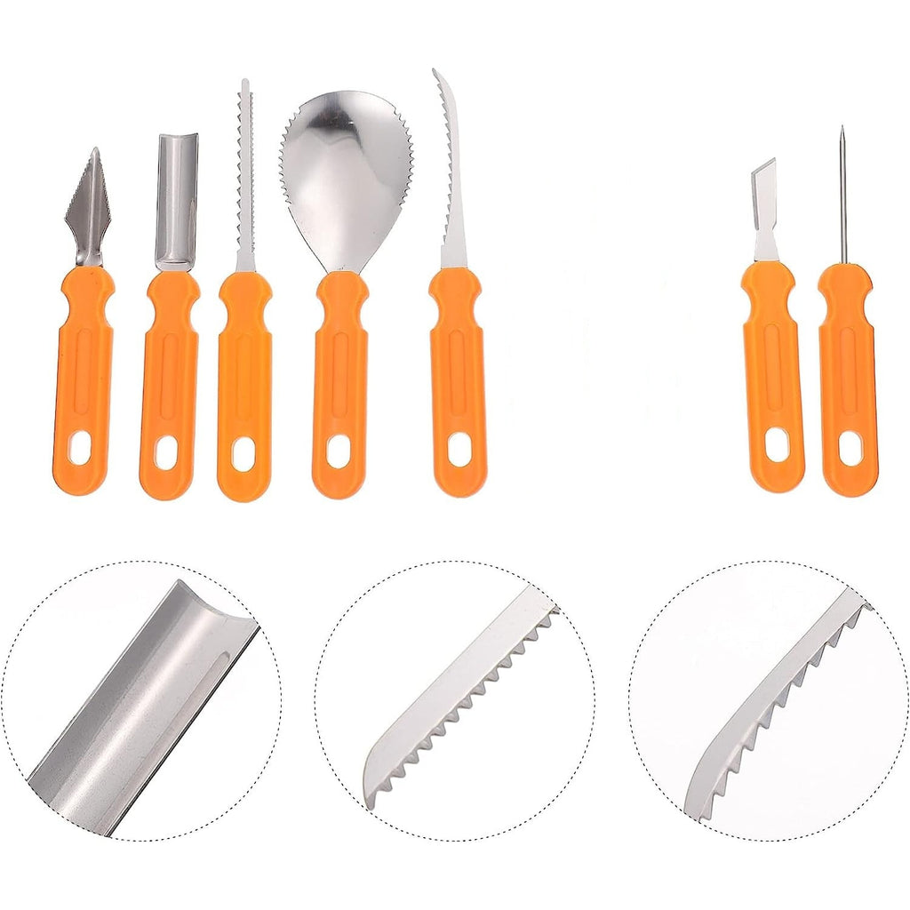 Halloween Pumpkin Carving Kit and Tools Stainless Steel with Saw Knife Scoop and Pouch - Image 2