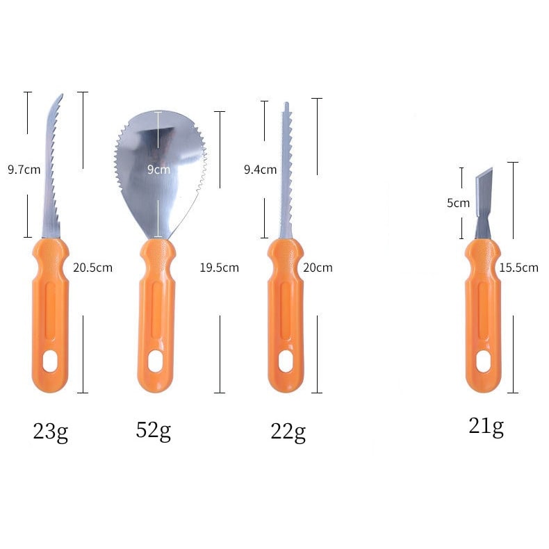 Halloween Pumpkin Carving Kit and Tools Stainless Steel with Saw Knife Scoop and Pouch - Image 4