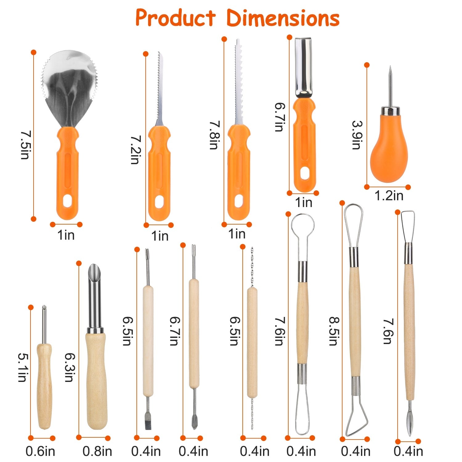 Halloween Pumpkin Carving Kit with Tools and Supplies 13-Piece Stainless Steel Saw and Sculpting Set - Image 3