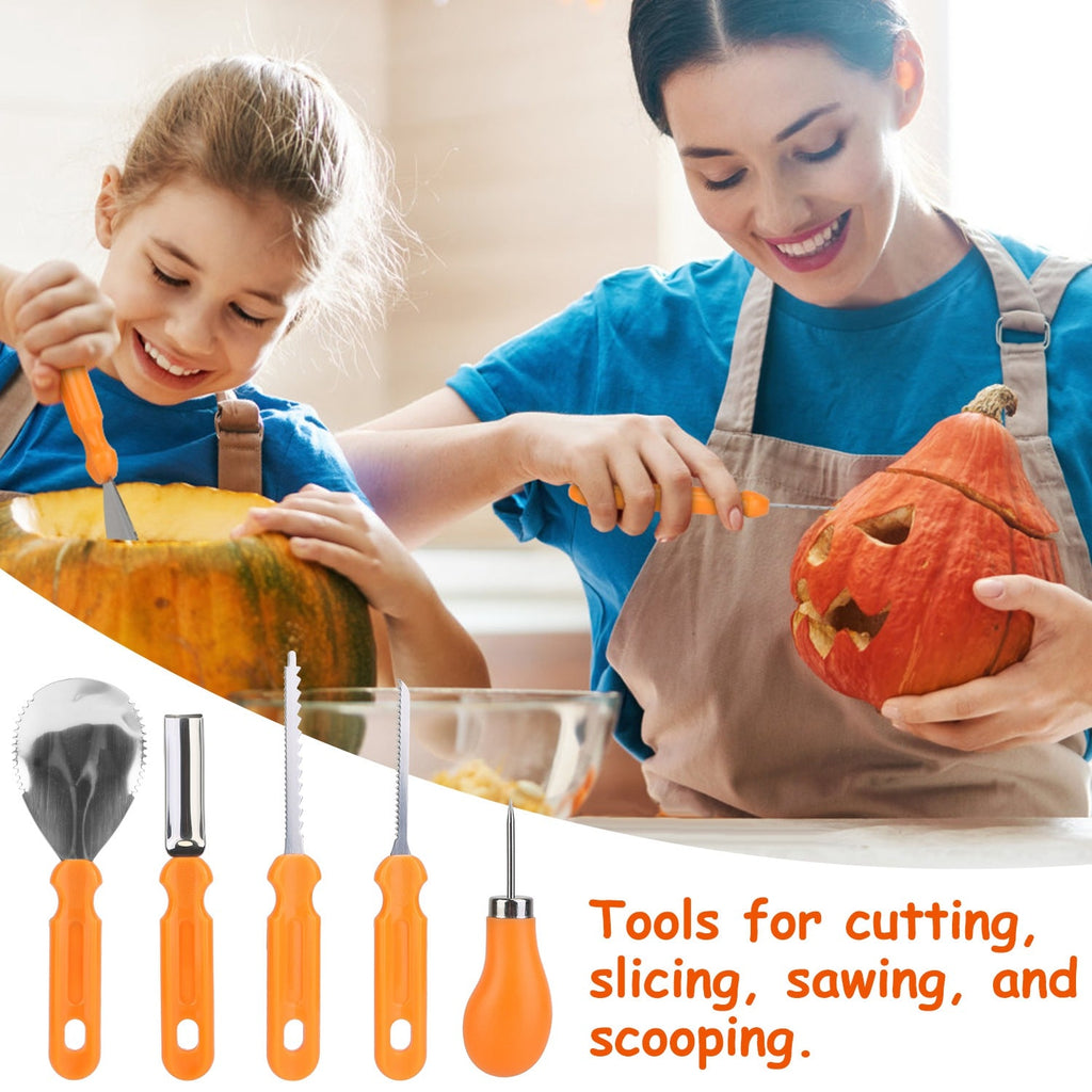 Halloween Pumpkin Carving Kit with Tools and Supplies 13-Piece Stainless Steel Saw and Sculpting Set - Image 6