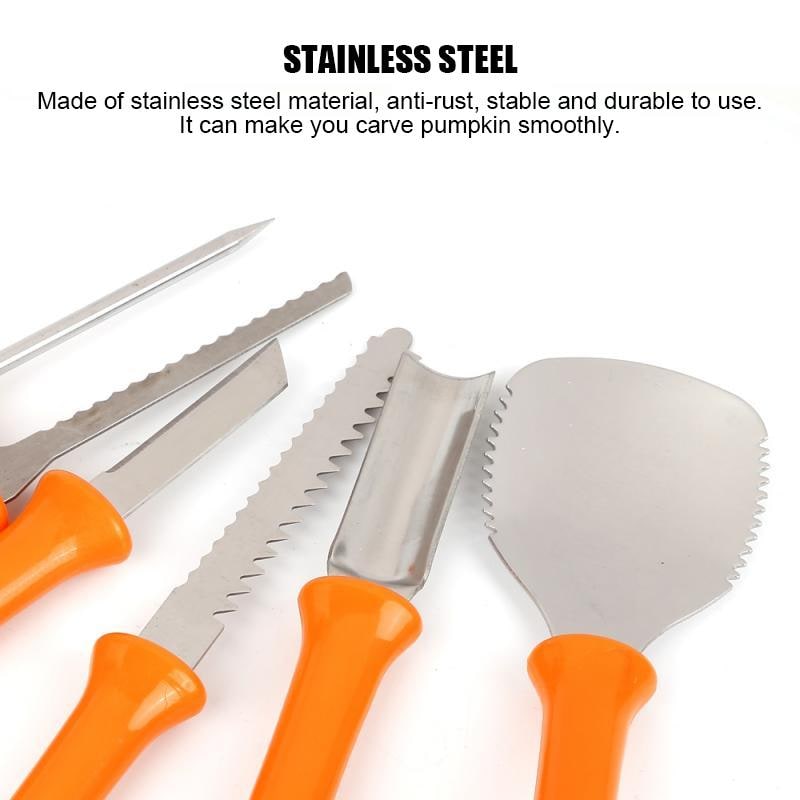Halloween Pumpkin Carving Kit with Tools and Supplies Eight-Piece Stainless Steel Set - Image 6