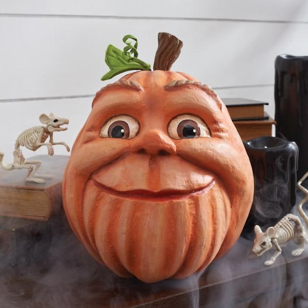 Halloween Pumpkin Decorations with Expressive Resin Faces for Haunted House Party and Porch Decor - Image 5