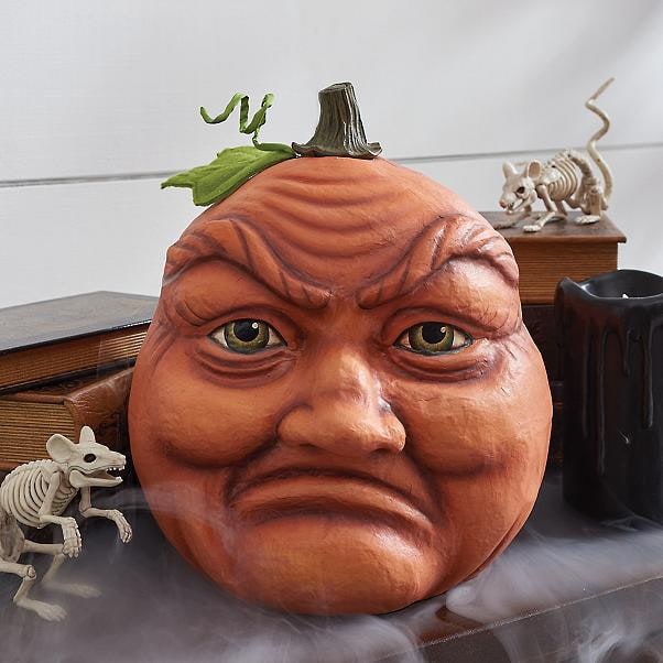 Halloween Pumpkin Decorations with Expressive Resin Faces for Haunted House Party and Porch Decor - Image 7