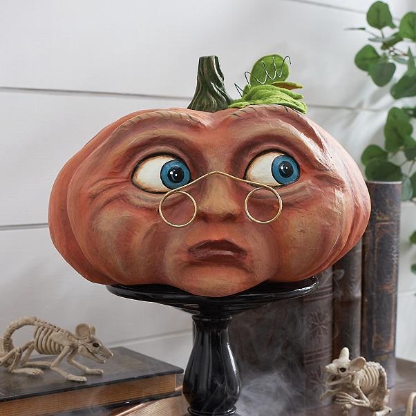 Halloween Pumpkin Decorations with Expressive Resin Faces for Haunted House Party and Porch Decor - Image 9