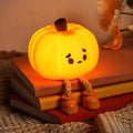 Halloween Pumpkin Night Light Rechargeable LED with Dangling Legs for Bedroom Decoration - Image 1