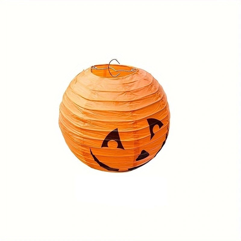 Halloween Pumpkin Paper Lanterns with Jack O' Faces Set of 12 Collapsible Hanging for Indoor - Image 3