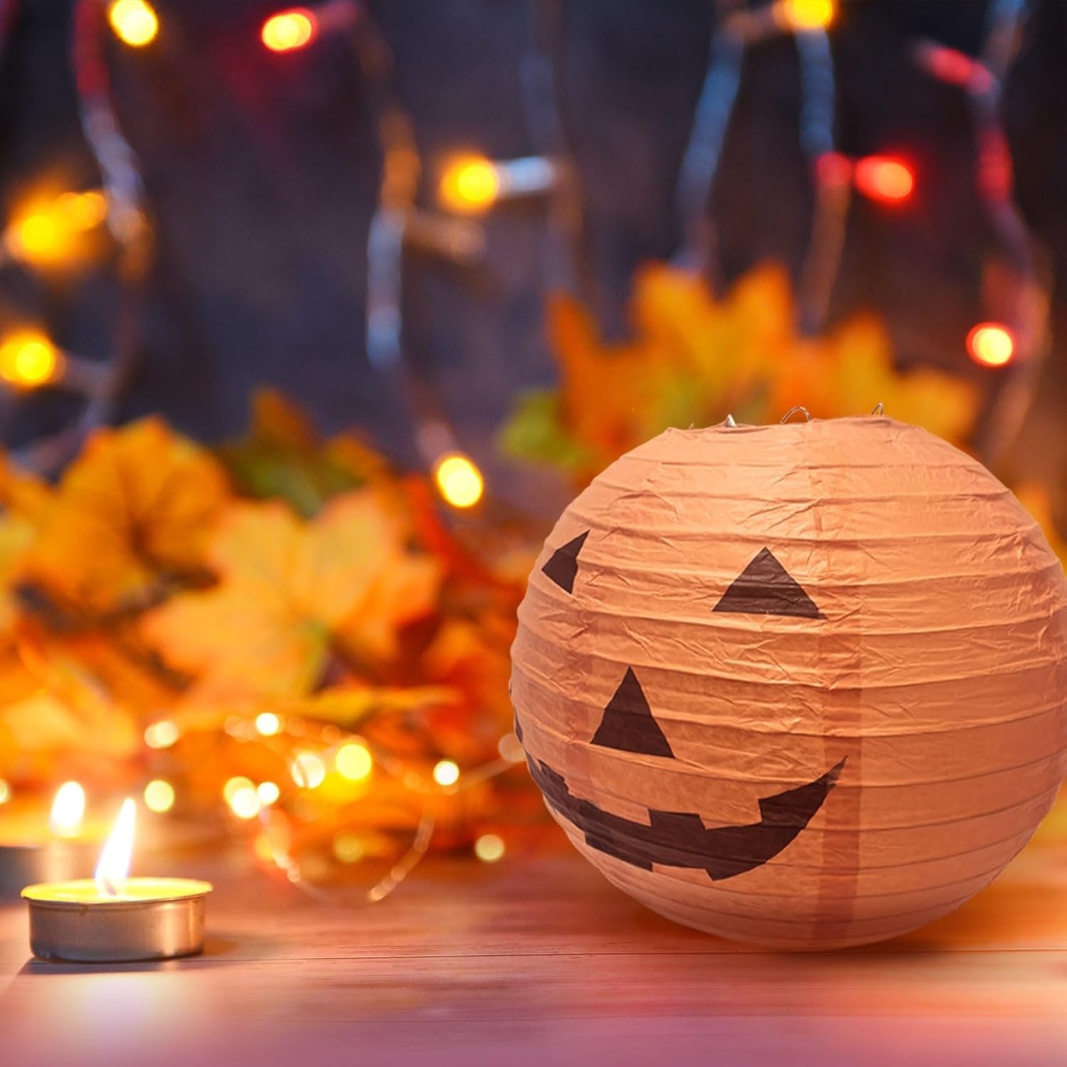 Halloween Pumpkin Paper Lanterns with Jack O' Faces Set of 12 Collapsible Hanging for Indoor - Image 8