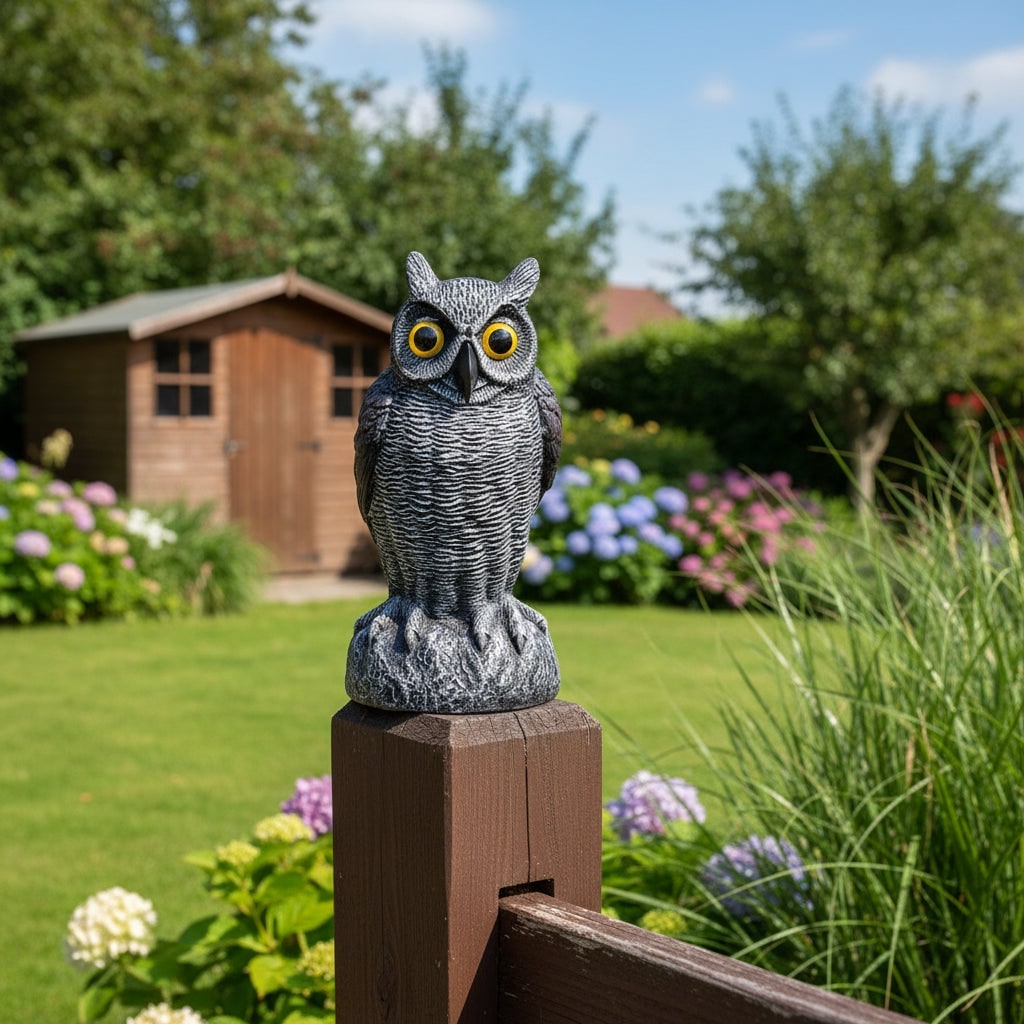 Halloween Realistic Garden Owl Statue Decoy Bird Deterrent for Outdoor Yard Decoration - Image 7