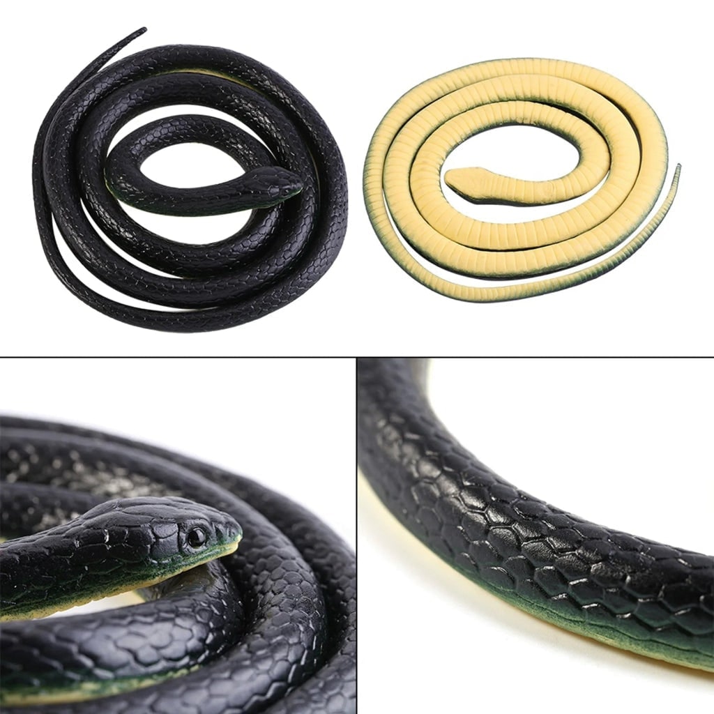 Halloween Realistic Rubber Snake Toy with Molded Scale Texture for Spooky Party Decoration - Image 3