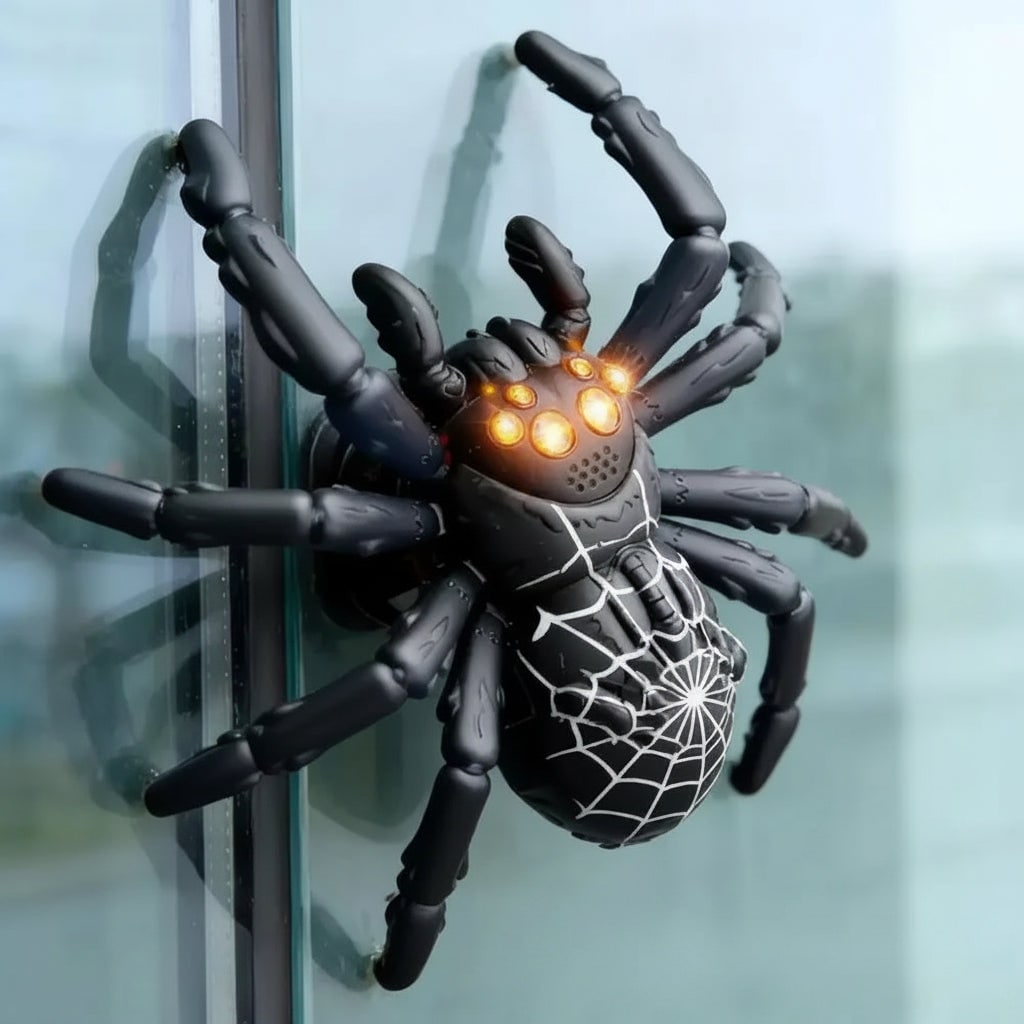 Halloween Remote Control Spider Toy with LED Eyes and Wall-Climbing Suction - Image 3