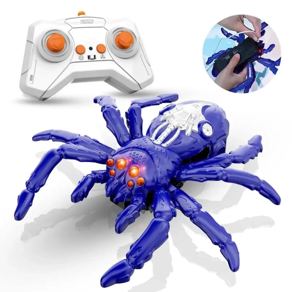 Halloween Remote Control Spider Toy with LED Eyes and Wall-Climbing Suction - Image 8