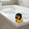 Halloween Rubber Duck Squishy Toy with Studded Goth Punk Design and Spooky Horns - Image 6