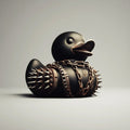 Halloween Rubber Duckling Squishy Duck Gothic Spikes and Chains Decoration - Image 1