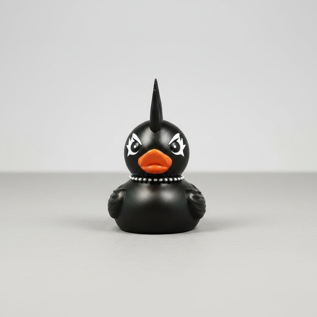 Halloween Rubber Duckling Squishy Duck Gothic Spikes and Chains Decoration - Image 5
