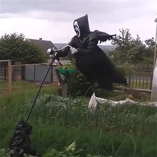 Halloween Scarecrow Decoration Scary Outdoor Ghost Prop with Adjustable Pole for Yard - Image 2