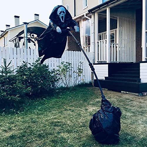 Halloween Scarecrow Decoration Scary Outdoor Ghost Prop with Adjustable Pole for Yard - Image 5
