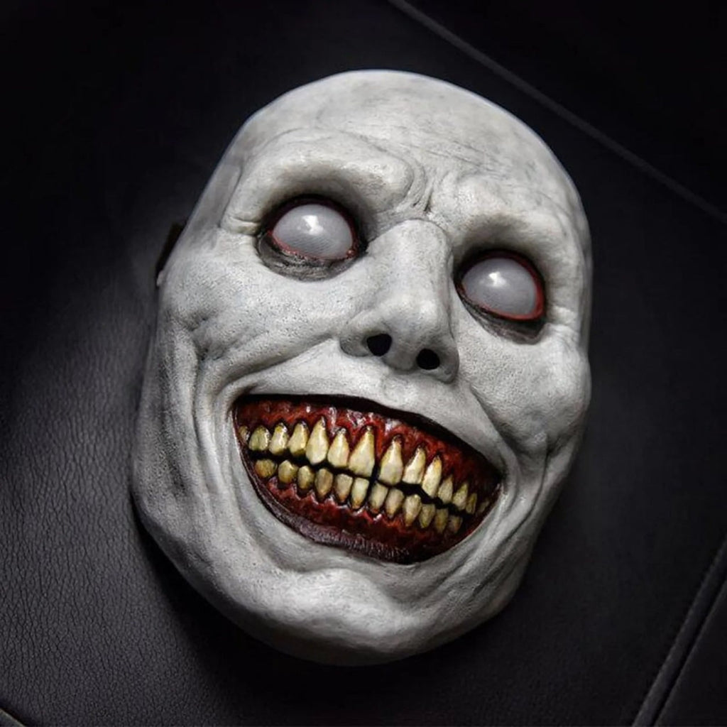 Halloween Scary Creepy Demon Latex Full Face Mask with Pointed Teeth and Wrinkled Skin Details - Image 4