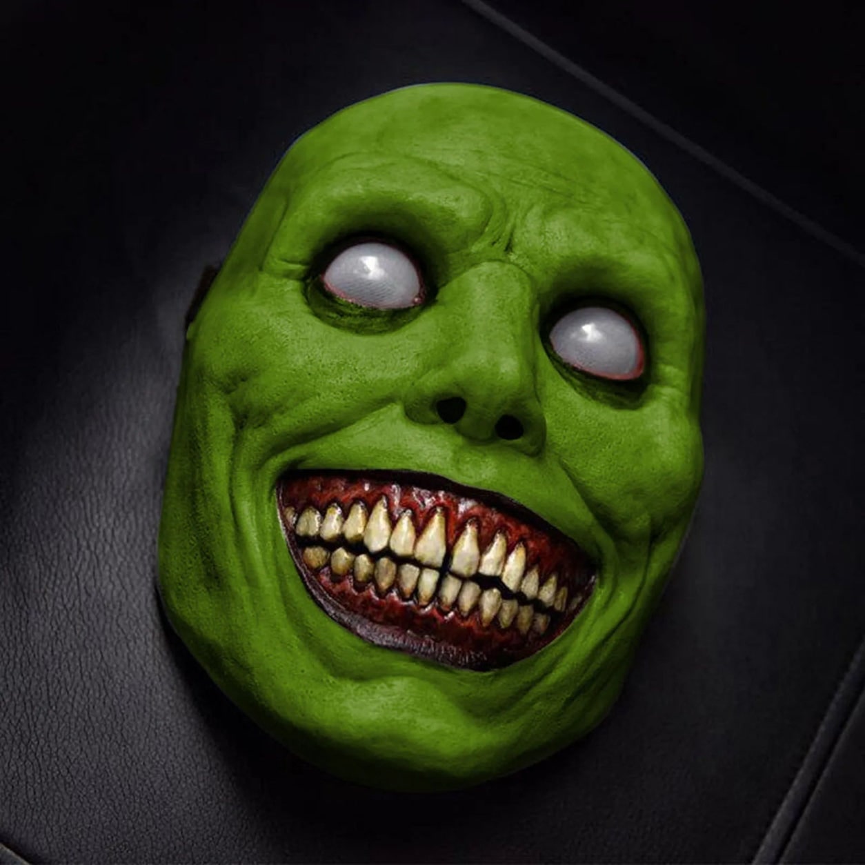 Halloween Scary Creepy Demon Latex Full Face Mask with Pointed Teeth and Wrinkled Skin Details - Image 5