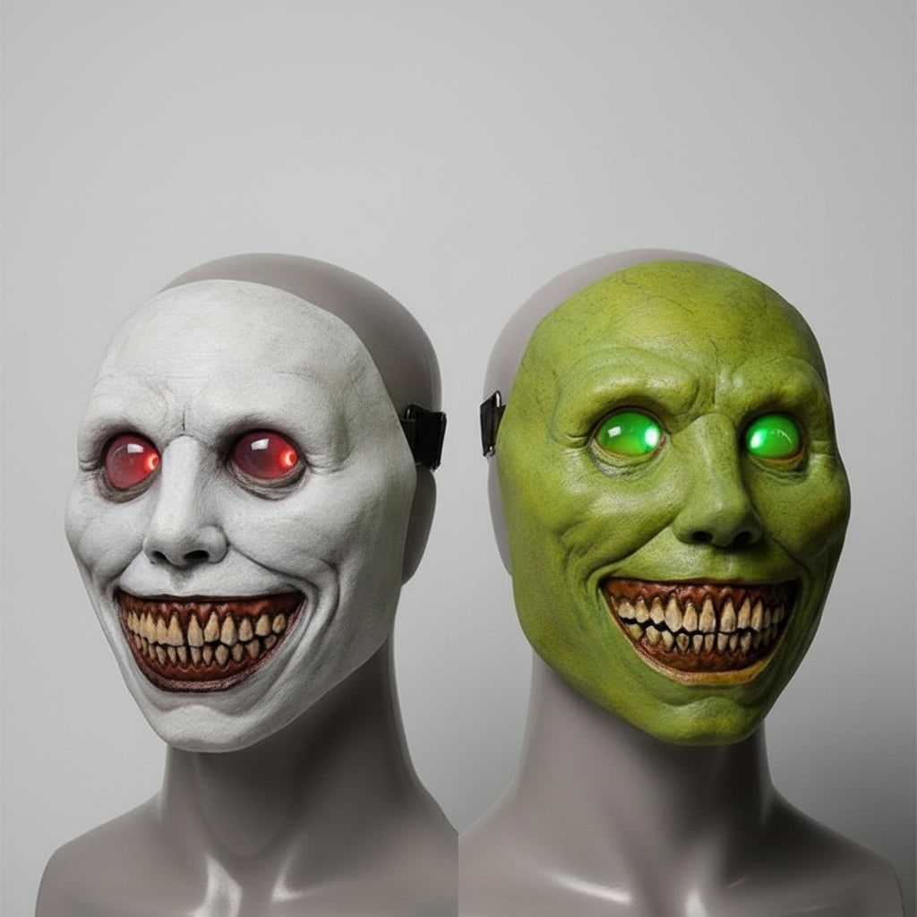 Halloween Scary Face Mask with Latex Horror Design and LED for Cosplay Party - Image 4
