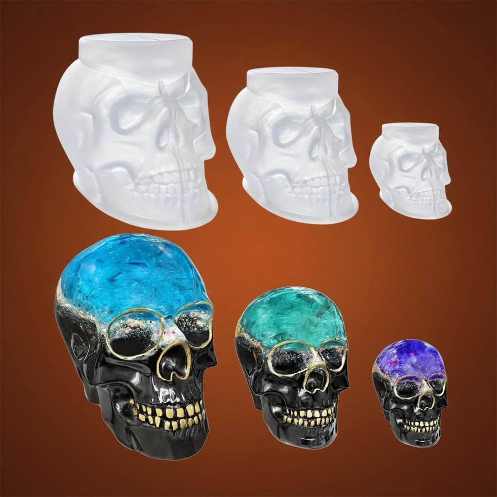 Halloween Silicone Molds for Resin and Candle Making Skull Set 3-Piece Sugar - Image 5