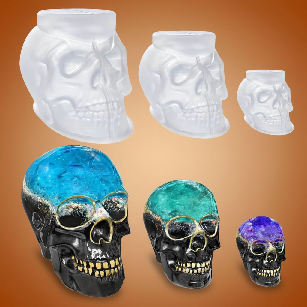 Halloween Silicone Molds for Resin and Candle Making Skull Set 3-Piece Sugar - Image 7