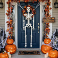 Halloween Skeleton Decoration Life-Size Poseable with Movable Jaw and Detachable Head - Image 1