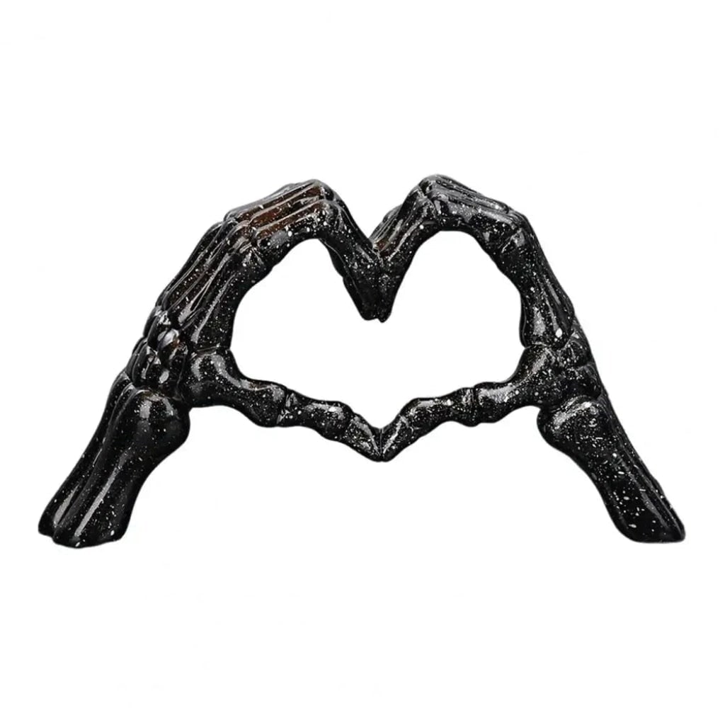 Halloween Skeleton Decorations with Hands Heart Sculpture for Tabletop - Image 5