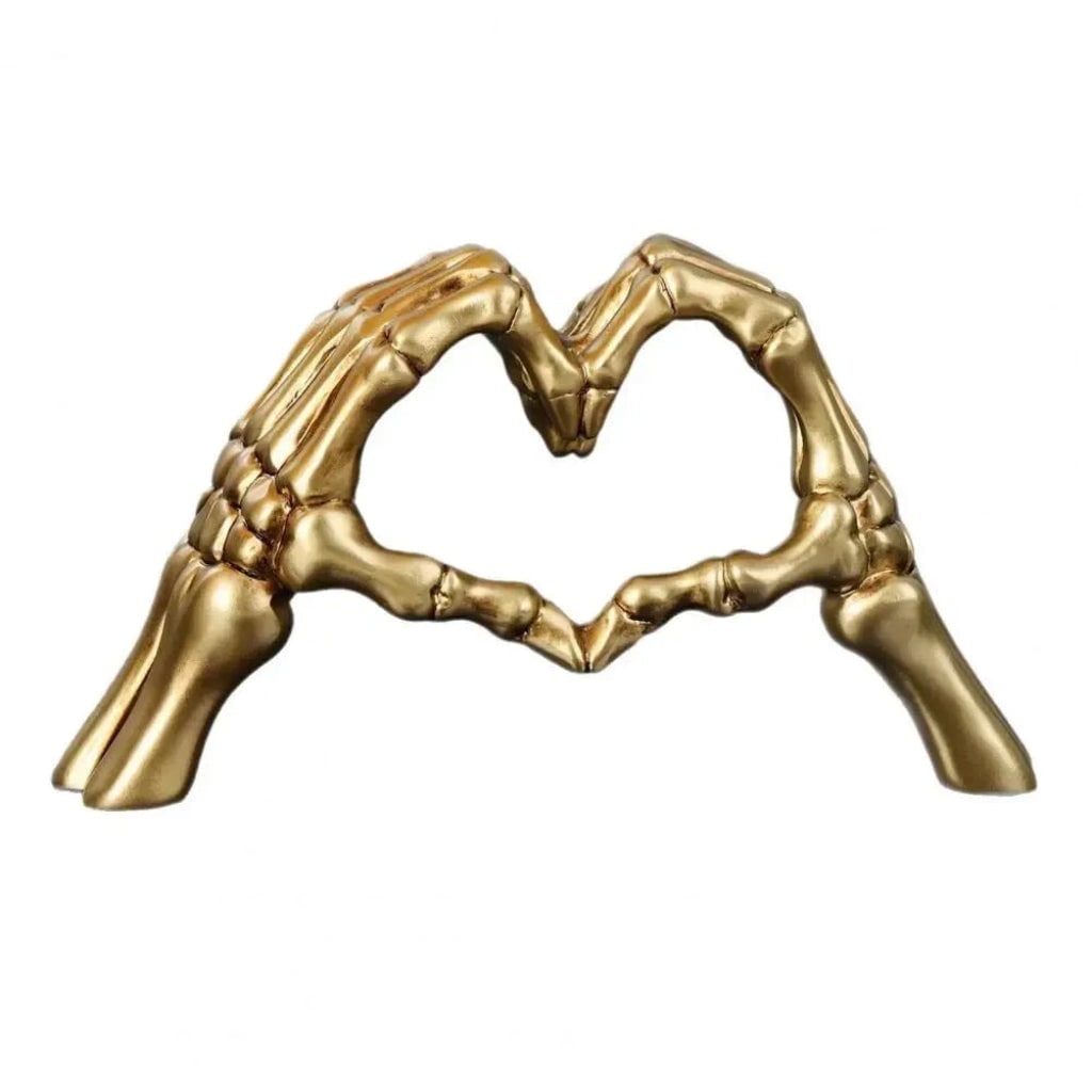 Halloween Skeleton Decorations with Hands Heart Sculpture Tabletop Decor - Image 7