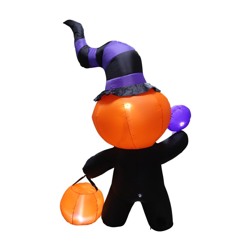 Halloween Skeleton Inflatable Blow Up Decoration with LED Lights for Scary Outdoor Yard Display - Image 3