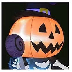 Halloween Skeleton Inflatable Blow Up Decoration with LED Lights for Scary Outdoor Yard Display - Image 7