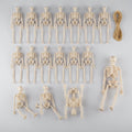 Halloween Skeletons Posable Mini Figurines Decoration Set with Hanging Twine Head - Image 1