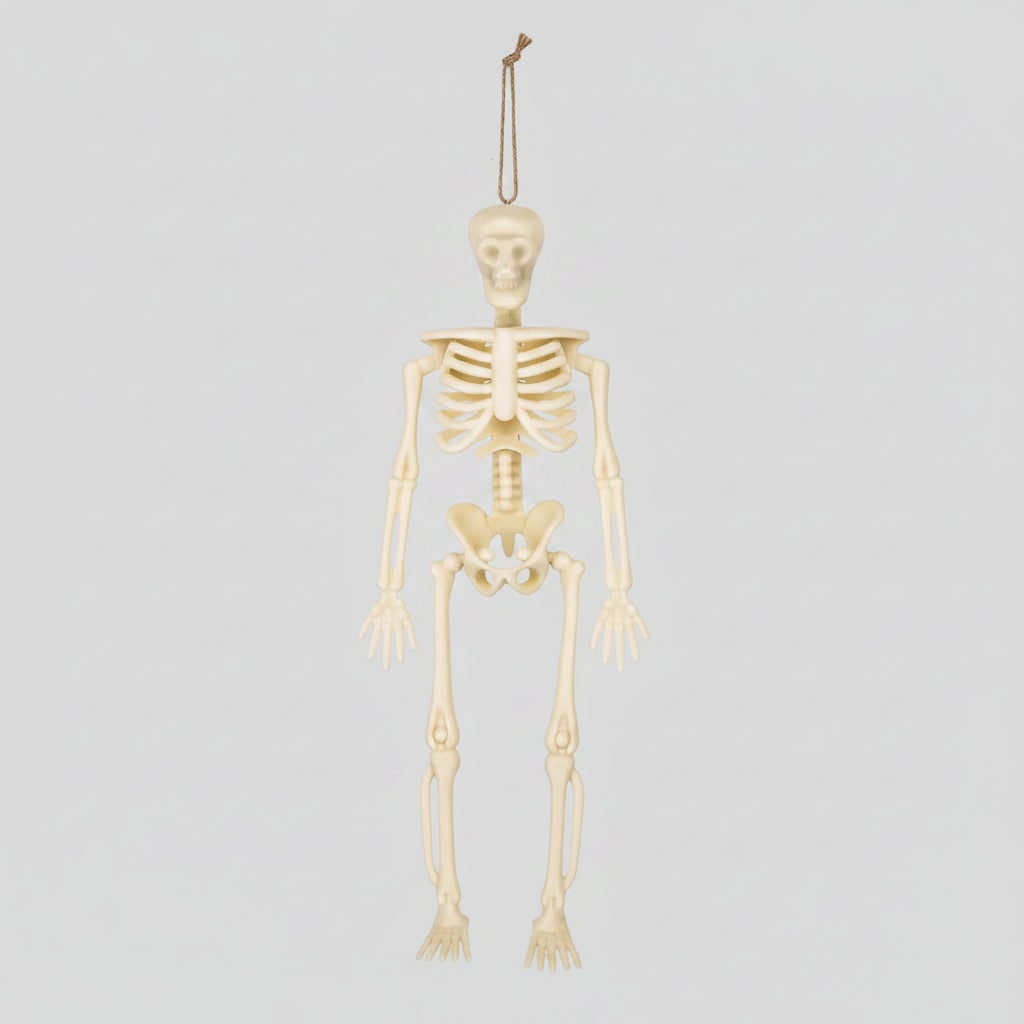 Halloween Skeletons Posable Mini Figurines Decoration Set with Hanging Twine Head - Image 7
