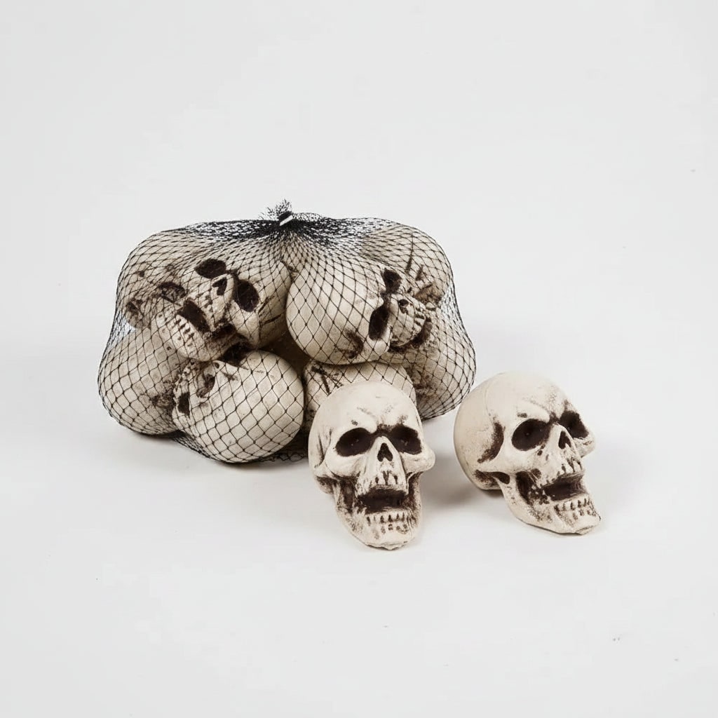Halloween Skull Decor Mini Plastic Sugar Decorations Set of 10 Pieces for Party and Haunted House - Image 1