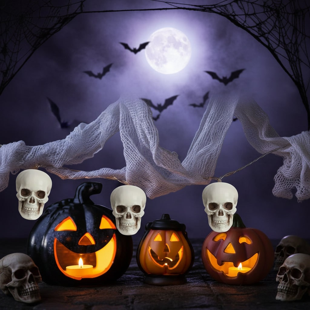 Halloween Skull Decor Mini Plastic Sugar Decorations Set of 10 Pieces for Party and Haunted House - Image 5