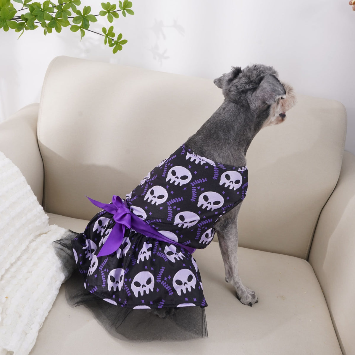 Halloween Small Dog Costume and Outfits with Tutu Skirt and Satin Bow Sweaters - Image 3