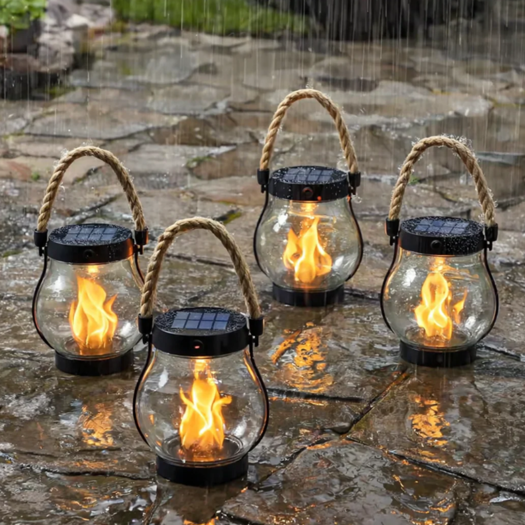 Halloween Solar Lantern with Flickering Flame Effect and Powered Outdoor Lights for Yard Decoration - Image 2