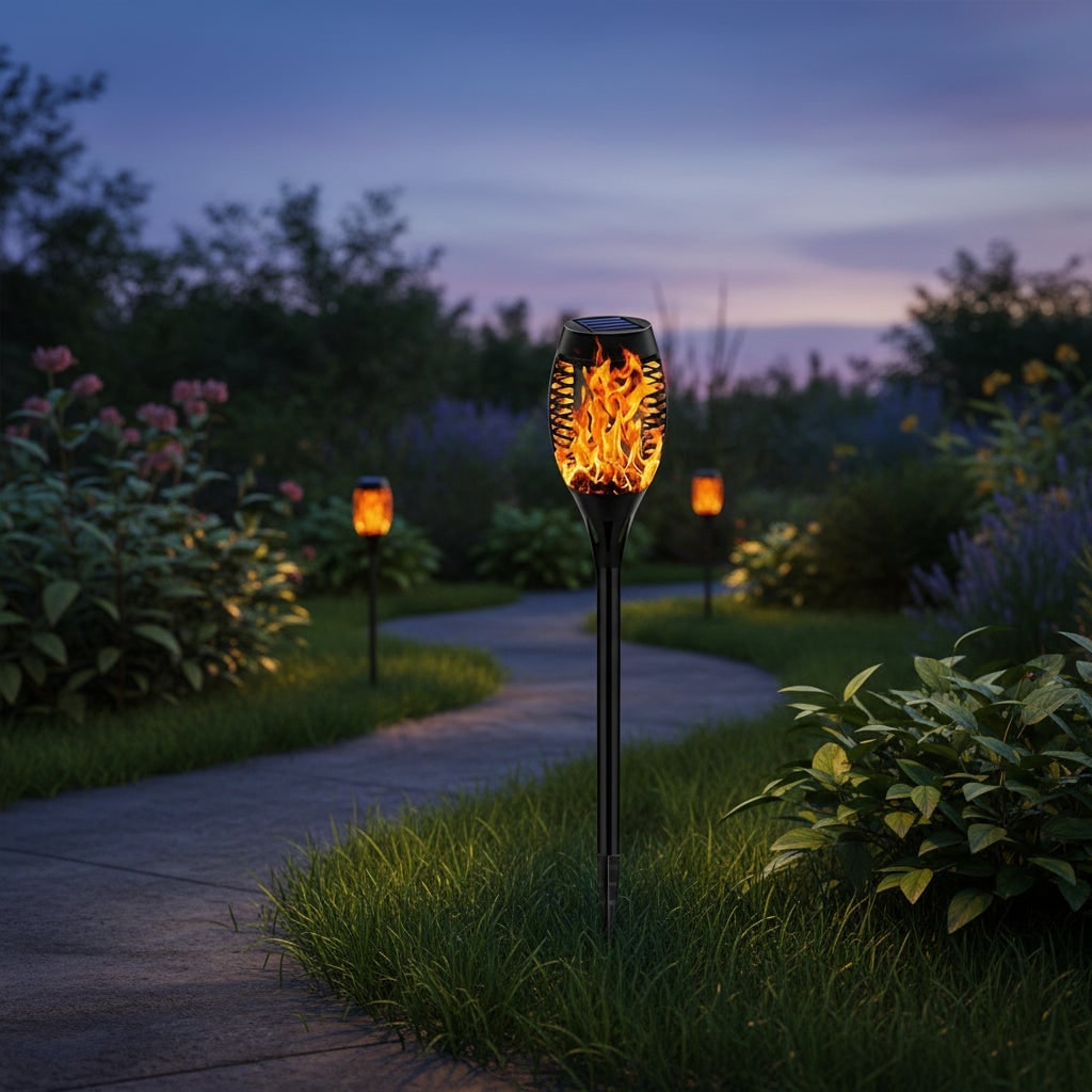 Halloween Solar Torch Lights with Flickering Flame Effect - Image 1
