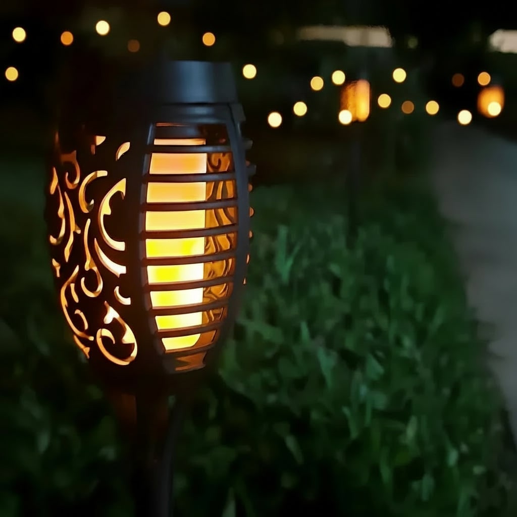 Halloween Solar Torch Lights with Flickering Flame Effect - Image 2