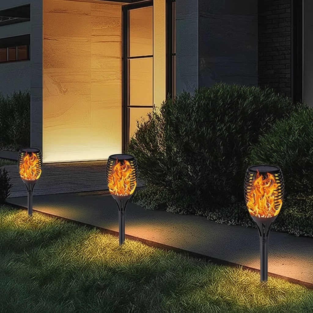 Halloween Solar Torch Lights with Flickering Flame Effect - Image 3