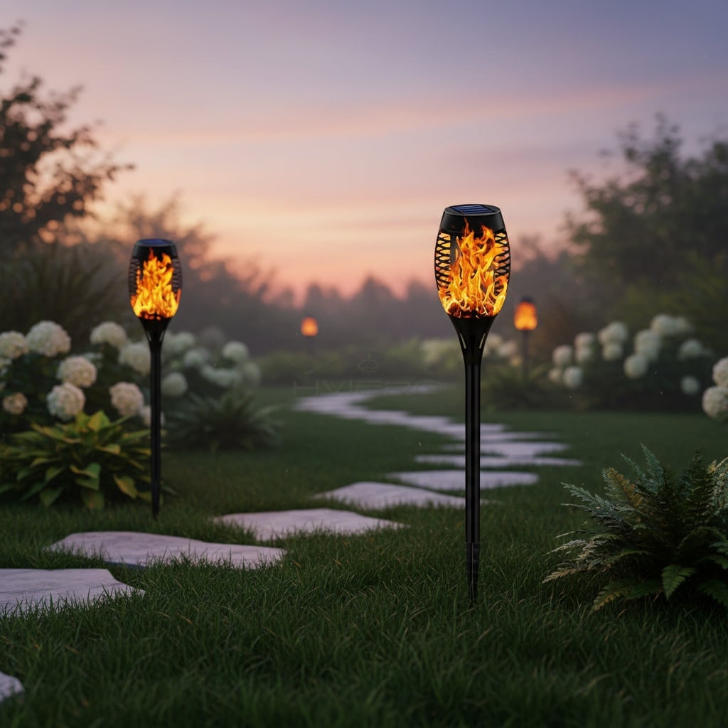 Halloween Solar Torch Lights with Flickering Flame Effect - Image 5