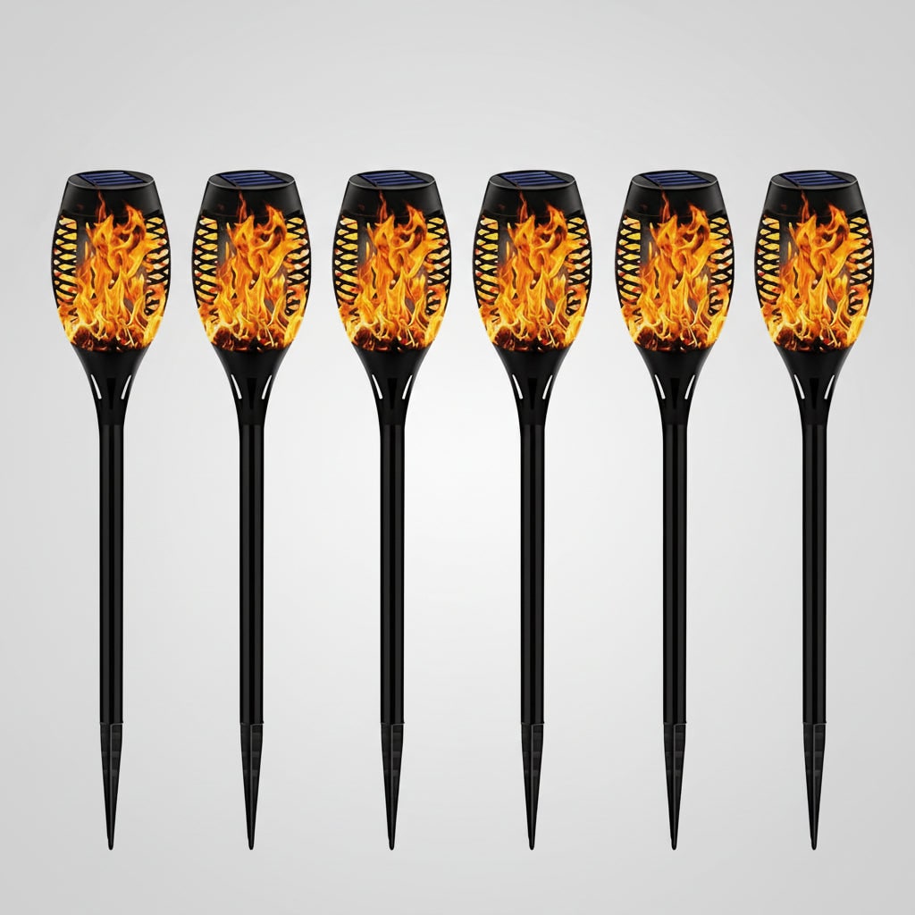 Halloween Solar Torch Lights with Flickering Flame Effect for Outdoor Yard Decoration - Image 4