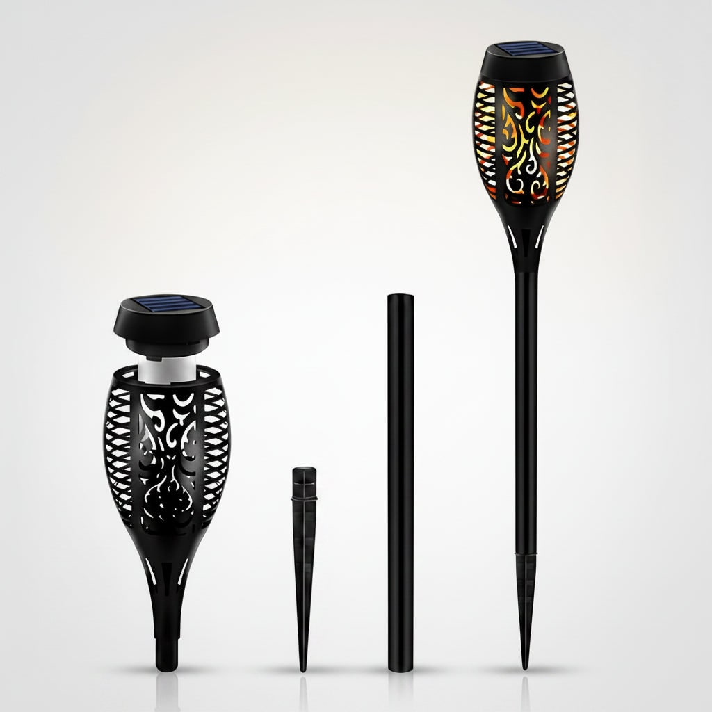 Halloween Solar Torch Lights with Flickering Flame Effect for Outdoor Yard Decoration - Image 6