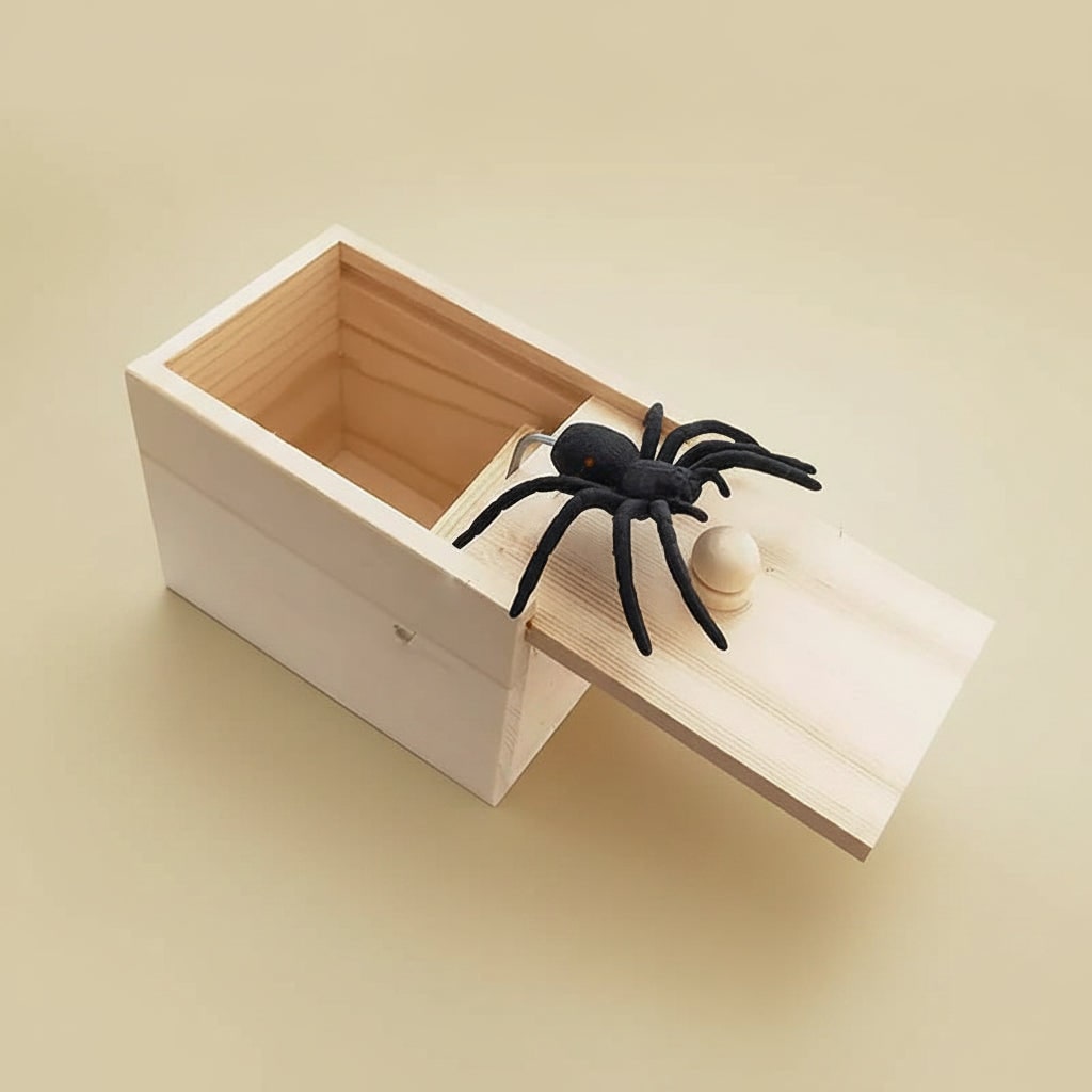 Halloween Spider Prank Gag Gift Box with Jump Scare Surprise for Party Practical Joke - Image 1