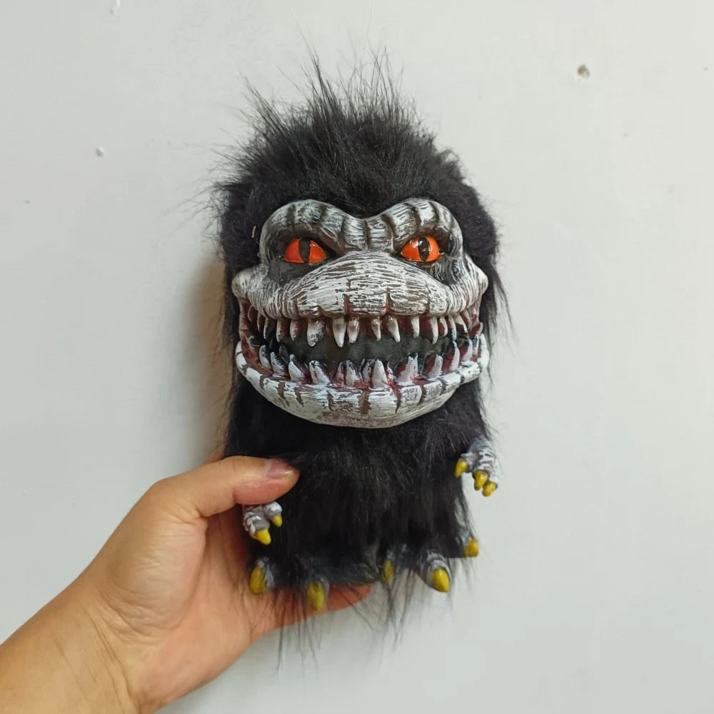 Halloween Spooky Plush Toy Stuffed Animal with Molded Face and Sharp Teeth - Image 1